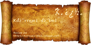Környei Ábel névjegykártya